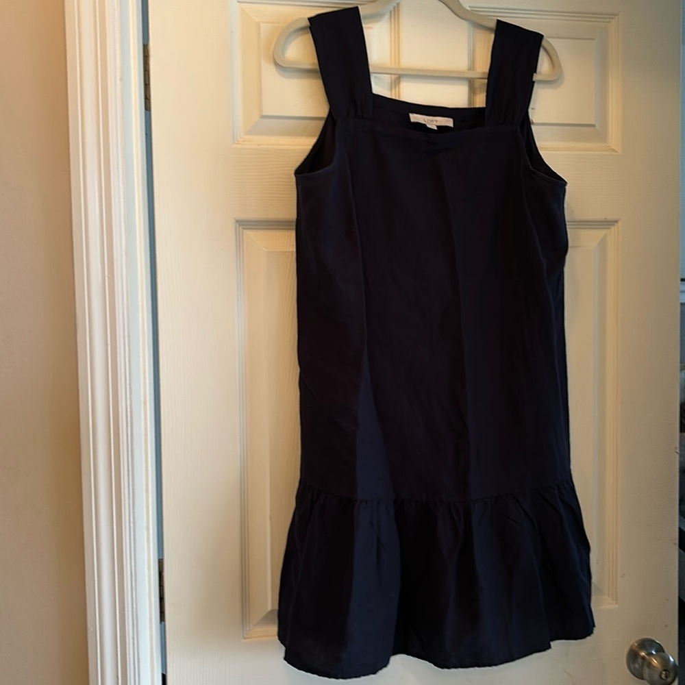 Loft sleeveless Navy Linen mini dress Size M/L